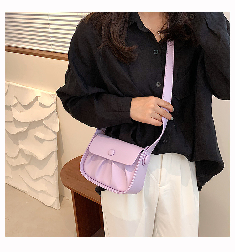 Wholesale Solid Color Shoulder Crossbody Saddle Bag Nihaojewelry display picture 146