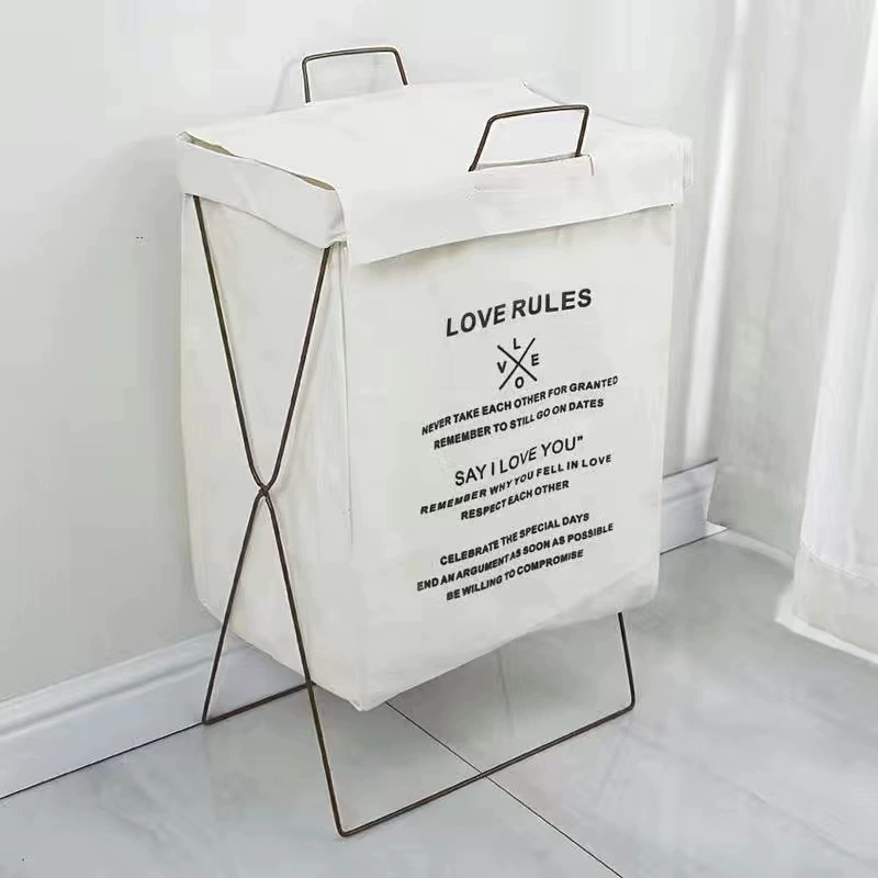 Folding Laundry Basket, Collapsible Storage Bin, Fabric Hamper with/without Cover, Multiple Prints