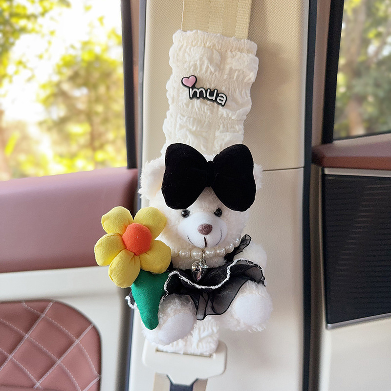 Funda Protectora de Peluche para Cinturón de Seguridad de Auto de Poliéster Decorativo Antiestrangulamiento