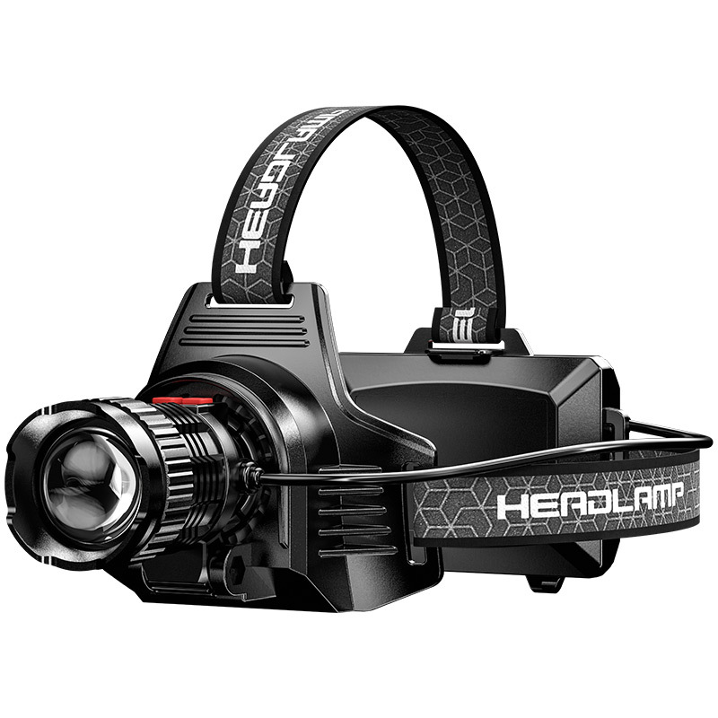 Transfronterizos nuevos fuertes faro de alta potencia láser blanco ventilador de disipación de calor USB antorcha de advertencia montada en la cabeza