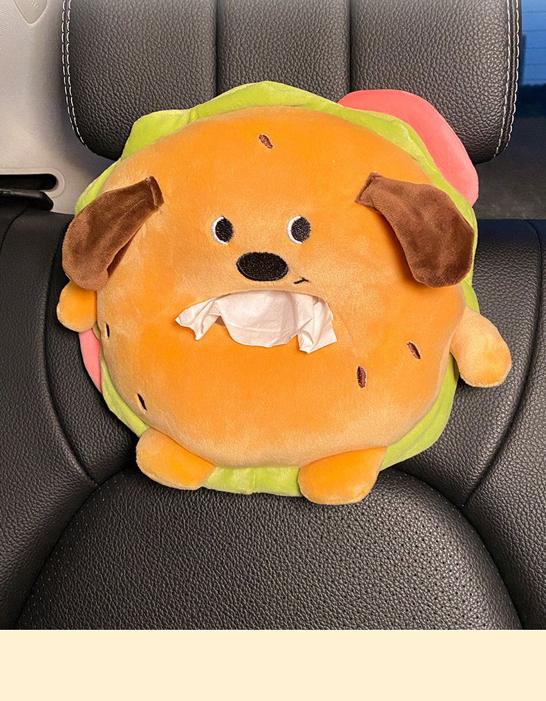 Car Tissue Box Armrest Box Car Tissue Bag Hanging Cute Cartoon Multifunctional Paper-drawing Car Interior Decoration Supplies