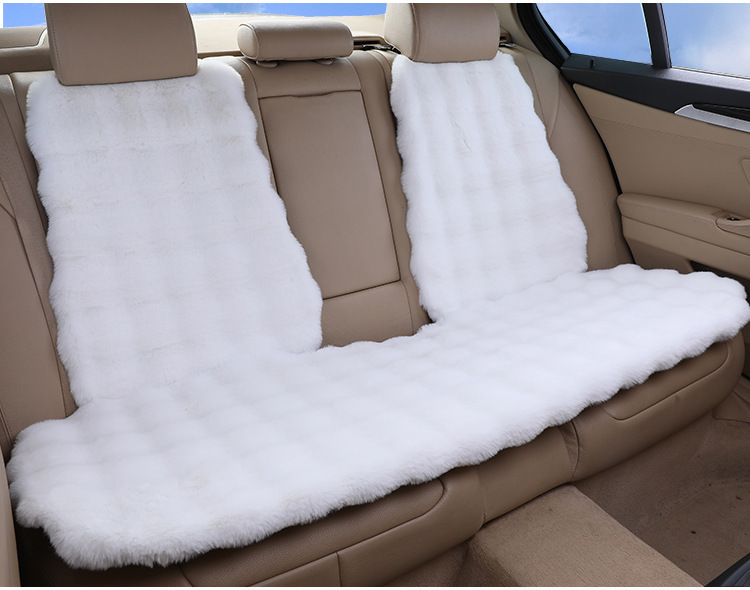 Winter Rabbit-Proof Plush Short Plush Three-Piece Set Single-Piece Genuine Fur Integrated Warm Fur Cushion Car Seat Cushion