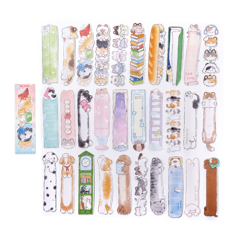 Mo cartucho de tinta marcador de forma especial gatito cachorro de negocios serie de estudiantes lindos de lectura marcador de forma especial