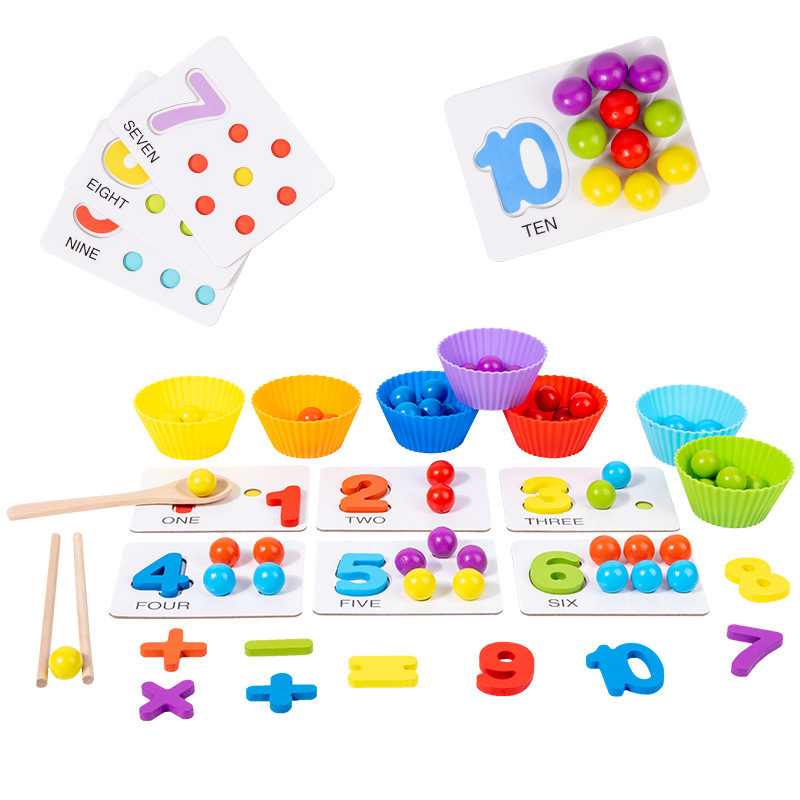 Clip cuentas, entrenamiento de concentración, ayudas didácticas, área de rompecabezas de clase media para niños, pensamiento, frijoles, juguetes didácticos, 3 años, 6 movimientos finos