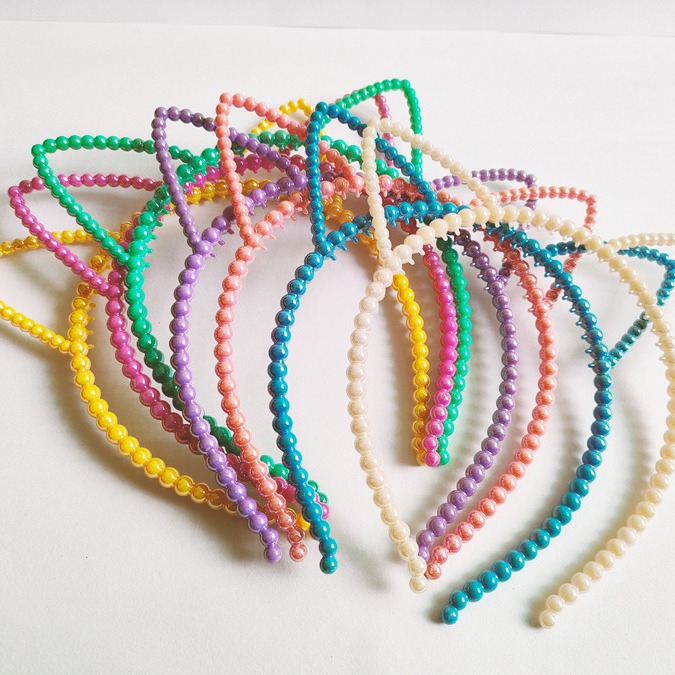 跨境珍珠炫彩猫耳朵发箍欧美发饰派对礼品宝生日头箍生日头饰批发