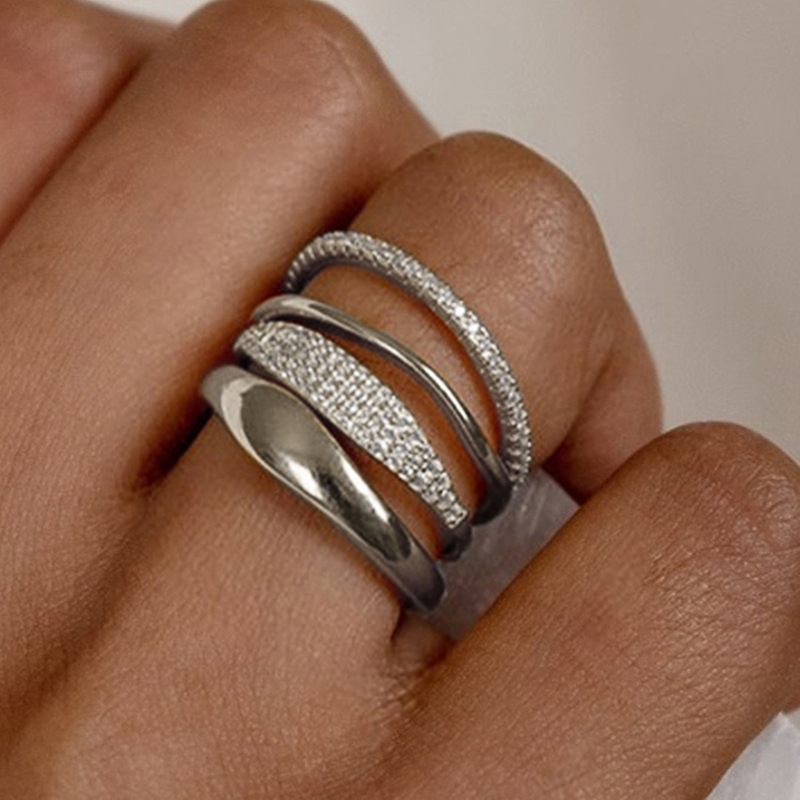 8g Weight Zircon Inlay Material Rings Classification 10, 6 Ring Size 1 Piece Quantity Casual, Shopping Occasion Copper Material Geometric Pattern All Seasons Season Women's Gender Elegant, Vintage Style Style Wholesale Jewelry Elegant Vintage Style Geometric Copper Zircon Rings 8