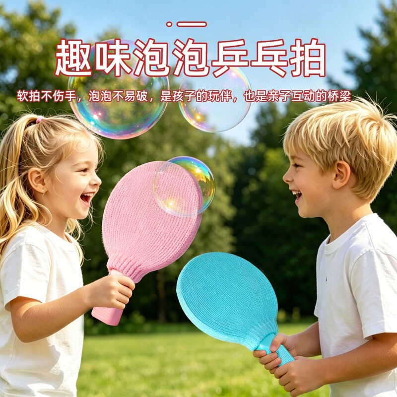 Table tennis bubble racket for boys and girls, high-elasticity bubble toy, easy to use, durable, handheld bubble blowing machine toy, available for dropshipping Table tennis bubble racket for boys and girls, high-elasticity bubble toy, easy to use, durable, handheld bubble blowing machine toy, available for dropshipping