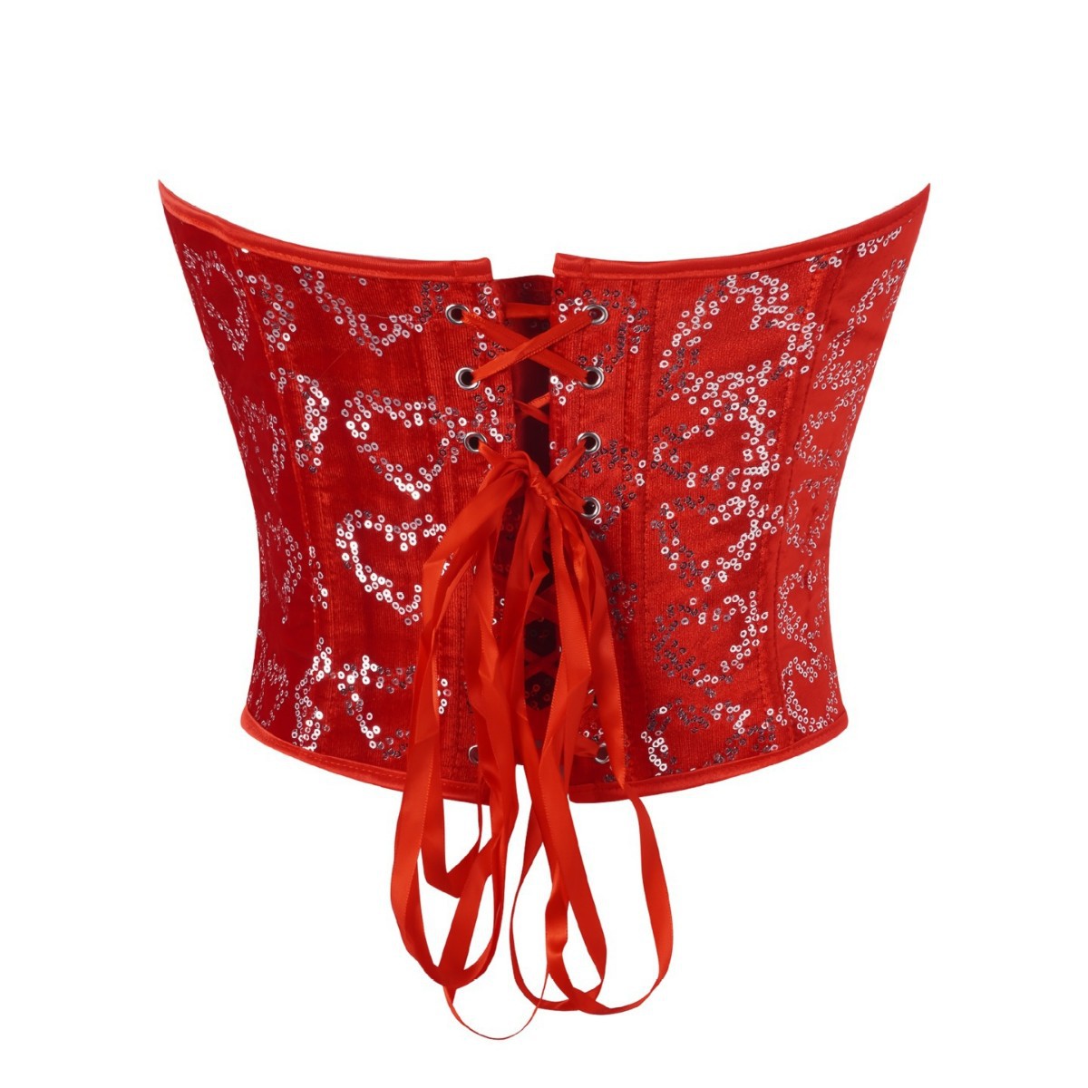 Europa y Estados Unidos transfronterizos sequinilla roja decoración delantera blusa de pecho cintura de cintura retrógrada corte vestimenta
