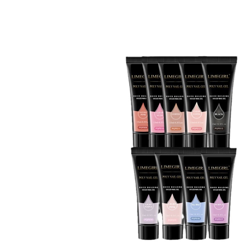 Manga de uñas transfronteriza 15ml extensión de cristal manga de goma pieza de uñas herramienta joyería inferior capa de sellado de goma conjunto completo al por mayor