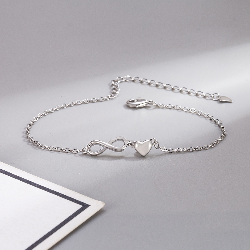 New Cross-Border European and American Fashion Stylish Versatile Heart-Shaped Infinite Love Adjustable Bracelet Good Luck 8-Shaped Heart Bracelet