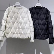 现货2025冬季新款气质休闲菱格压线小香风短款羽绒服女 4GA182591