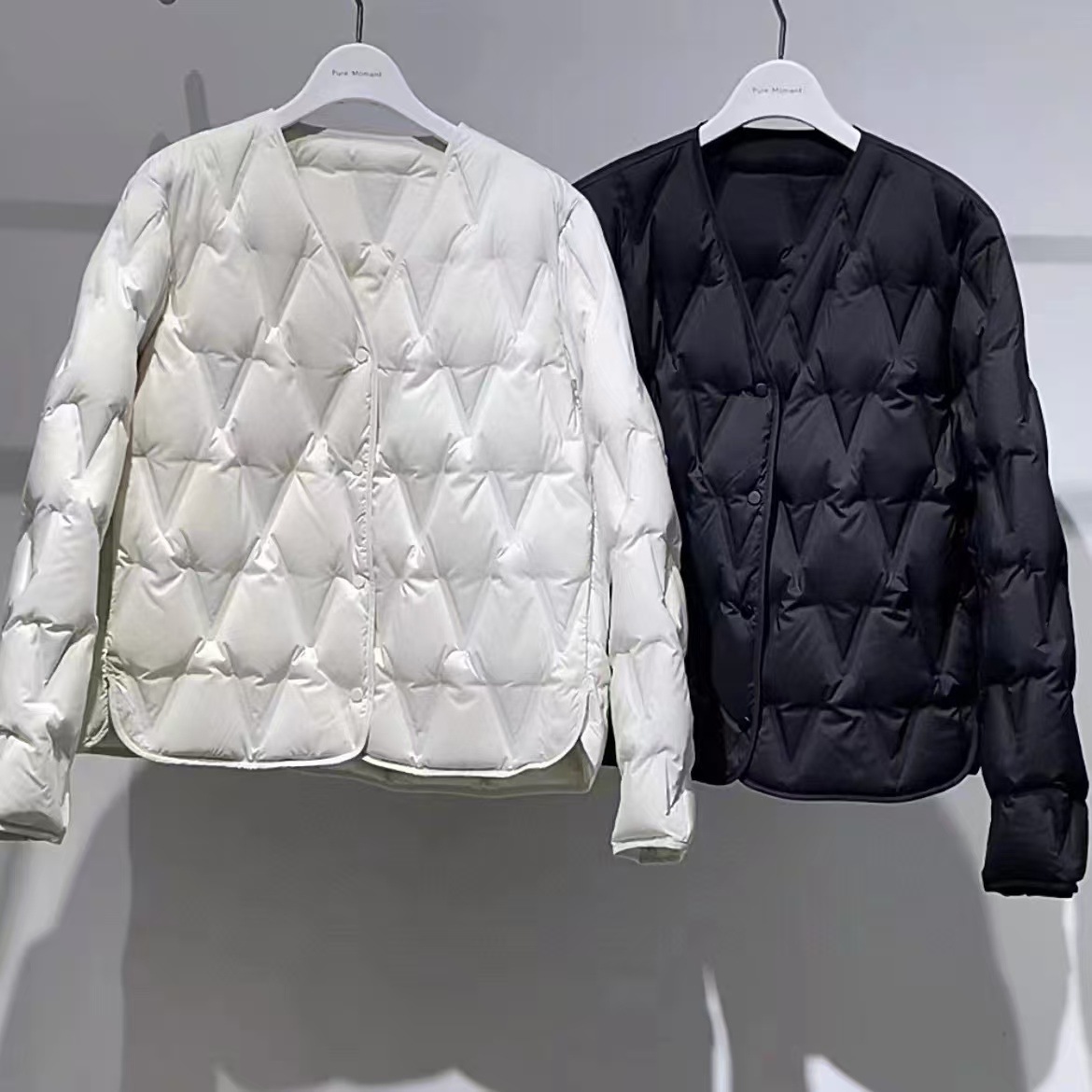 现货2025冬季新款气质休闲菱格压线小香风短款羽绒服女 4GA182591