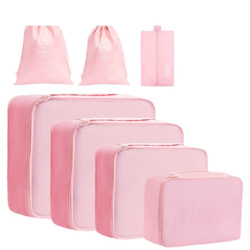 Cross-border new arrival foldable waterproof travel storage bag set, eight-piece luggage bra storage bag pouch