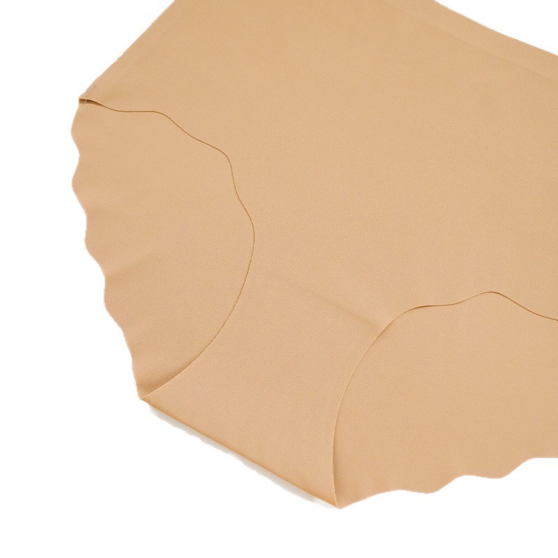 Bragas de cadera de cintura alta de Amazon transfronterizas para mujer con borde ondulado de seda de hielo sin costuras bragas de gran tamaño para mujer