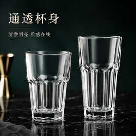 金达莱高颜值玻璃茶杯啤酒杯家用果汁饮料杯水杯玻璃杯批发印logo