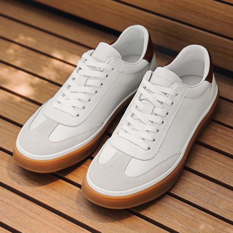 [Cuero de vaca de cabeza] nuevo hombre simple de alta seda de vaca de terciopelo zapatos de entrenamiento de cuero auténtico zapatos deportivos de skate casuales