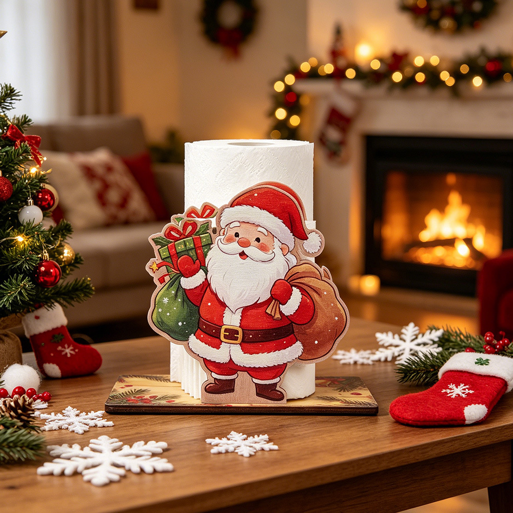 Navidad toallitas estante dibujos animados viejos alces estante de almacenamiento de papel de extracción tridimensional decoración de mesa de comedor caja de toallitas de Navidad image 2