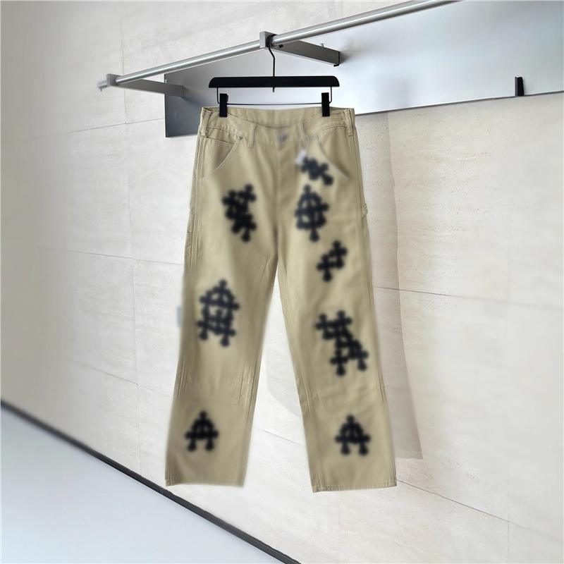 Correct Version Ceiling Quality 25Ss Trendy Brand New Ch Crochet Workwear Patchwork Jeans for Men and Women Celebrity Trend