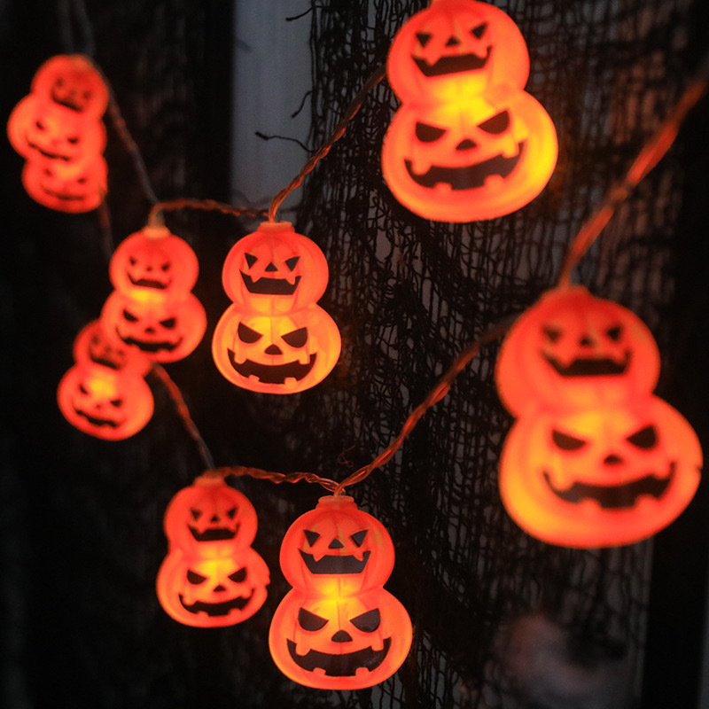 Luces LED transfronterizas, luces de cadena para Halloween, luces solares con forma de calabaza, luces decorativas para días festivos, luces de ambiente festivo para exteriores, luces coloridas