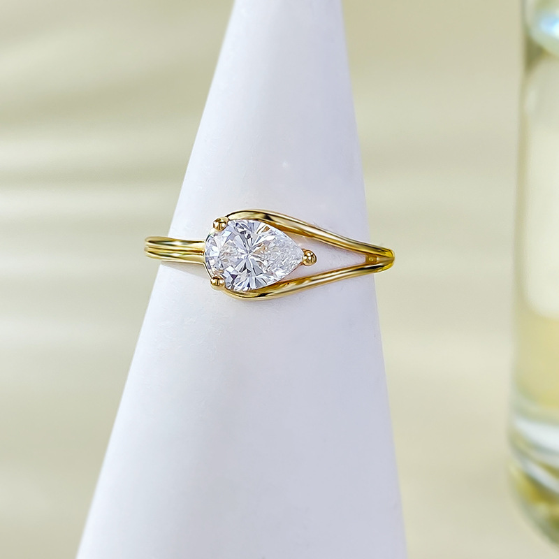 Geometric Pattern 925 Sterling Silver High Carbon Diamond Geometric Rings 925 Sterling Silver Rings