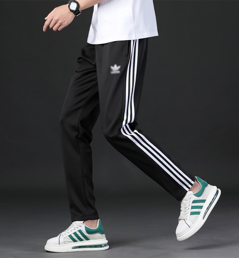 thumbnail for Sports trousers ankle-tied Sports Fitness running pants straight casual trousers fashionable men\&#039;s classic three-side pants