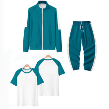 儿童运动服秋季立领拉链卫衣(新数字编号)深绿蓝色三件套童装X-O