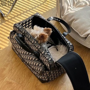 Pet Luxury Dog Carrying Bag Trendy Brand DD French Bulldog Pomeranian Yorkshire Schnauzer Cat Tote Bag