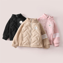 儿童秋冬新款奥粒绒外套校服神器时尚百搭保暖压花内外可穿上衣潮