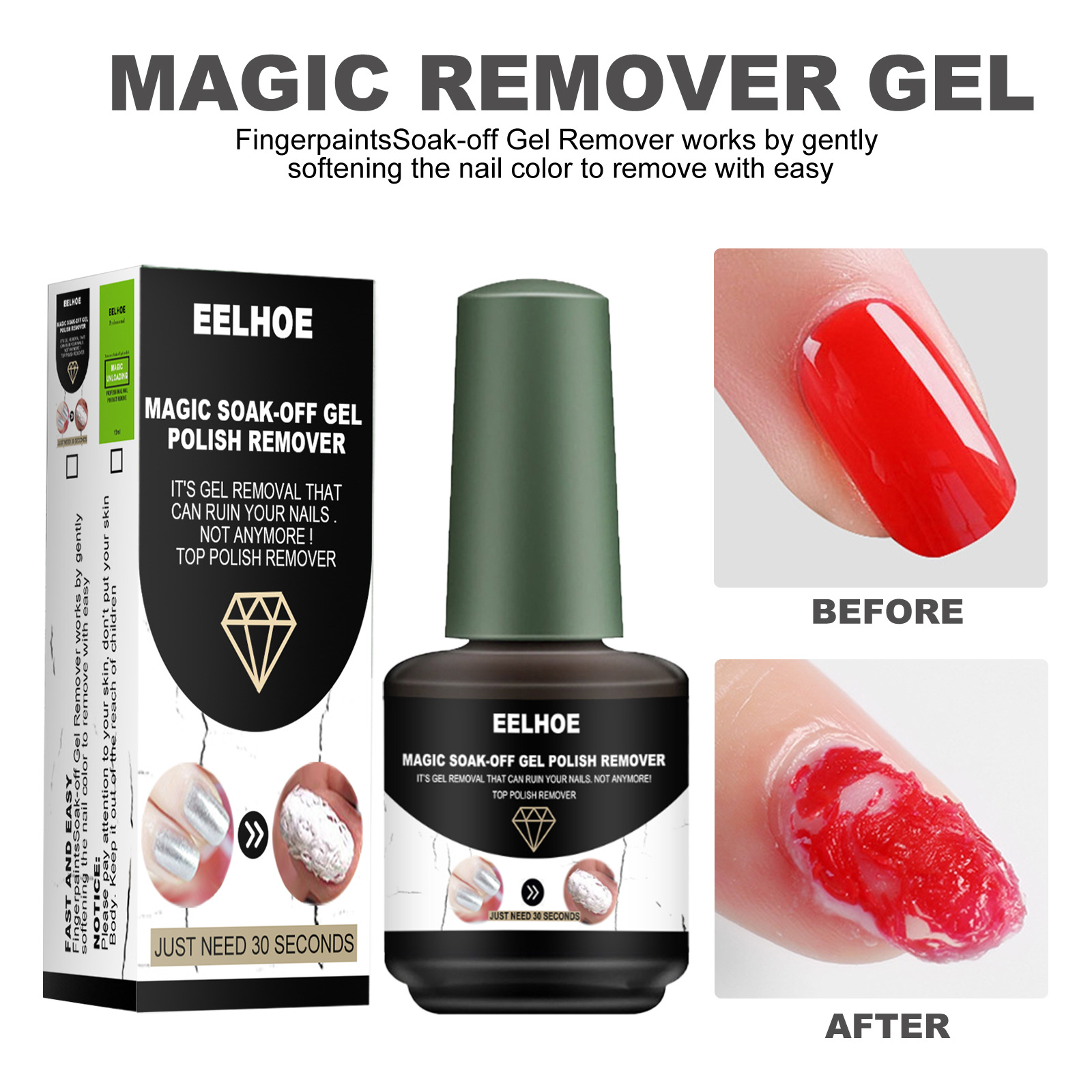 EELHOE new pattern Magic power Armor removal 15ML Manicure shop Nail Polish Burst nail remover