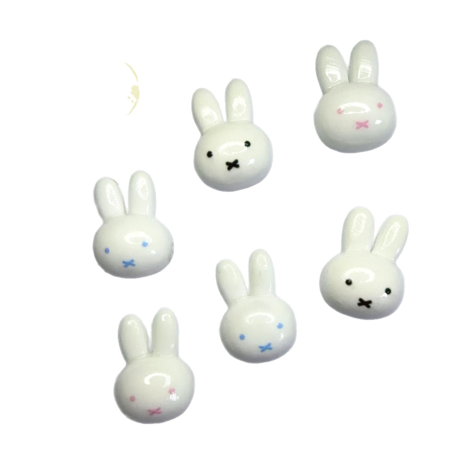 Cara brillante venta caliente conejo Miffy conejo accesorios de resina DIY crema agujero de goma agujero zapatos caso de teléfono móvil accesorios de cabello con llaveros image 6