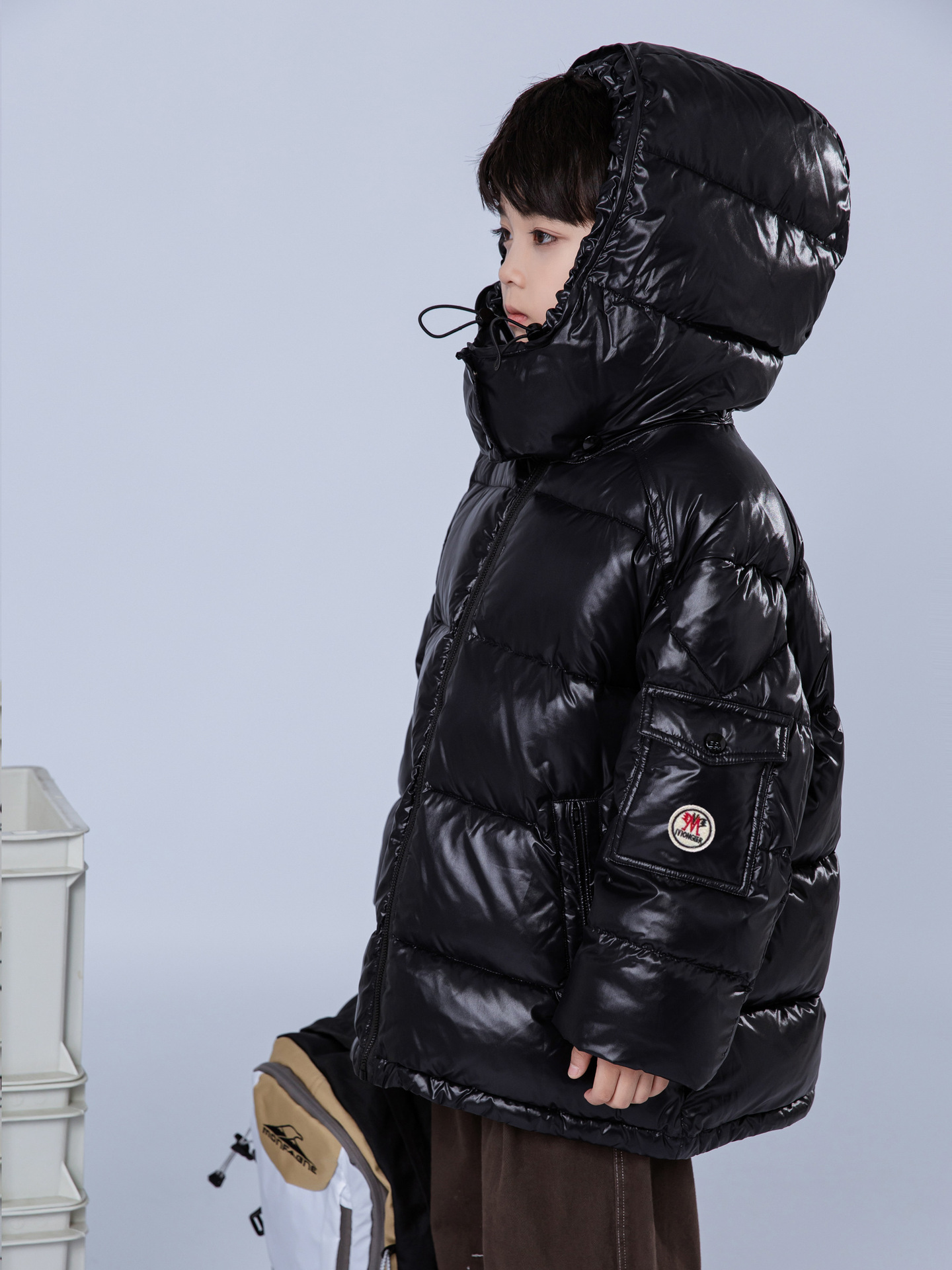 Children's Down Jacket Korean Style Boys' and Girls' Large Children's Thickened Hooded Detachable White Duck Down Warm Jacket Western Style