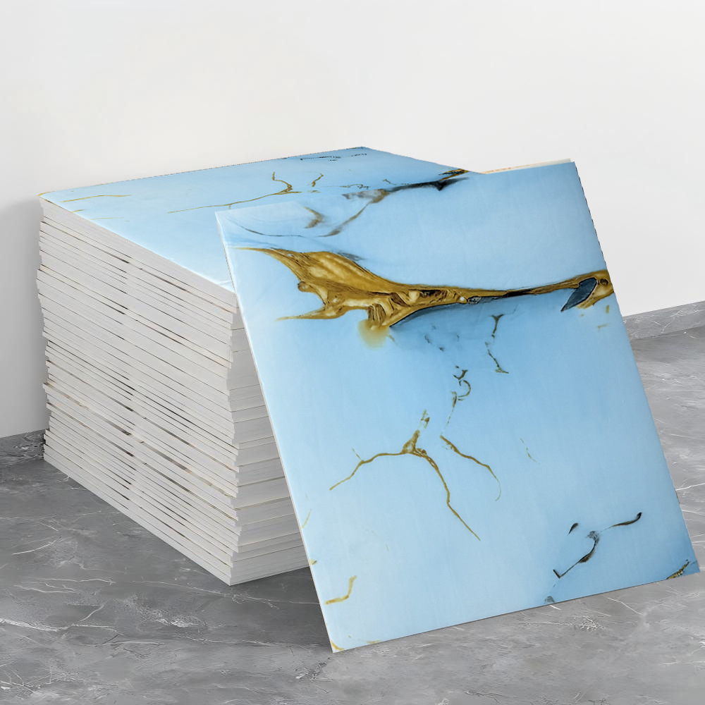 Pegatinas de pared de azulejos de imitación impermeables autoadhesivas Placa de aluminio y plástico Decoración de renovación Pegatinas de pared de cocina de mármol feo Baño