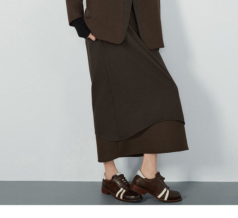 Áo vest nữ cổ V tay dài dáng suông một hàng nút phong cách thanh lịch — Váy Midi Breeveca, Váy màu xanh hải quân, Váy màu xám khói, Váy màu đỏ tía chi tiết 6