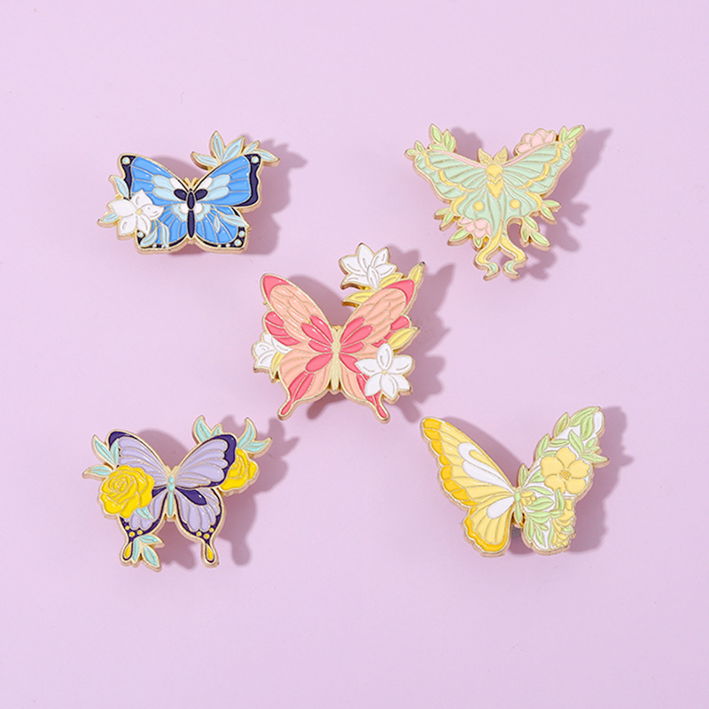 5g Weight Brooches Classification Holiday, Daily Occasion Alloy Material Butterfly Pattern Unisex Gender Plating Design Fashion Style Fashion Pin Butterfly Alloy Plating Unisex Brooches 2