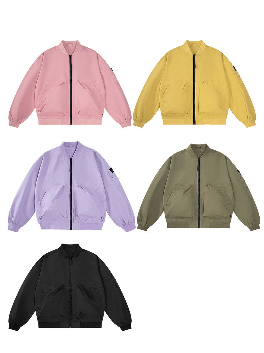 Chaqueta de invierno de hombre ligera de lujo de alto nivel de sensación de terciopelo herramienta chaqueta de béisbol transfronteriza chaqueta de piloto de terciopelo personalizada image 6