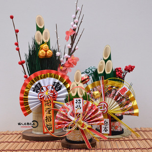 日式门松竹子装饰家居摆件水引注连绳正月装饰物颂春迎春馑贺新年-阿里巴巴