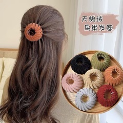 韓国式の鳥の巣の髪の輪の盤の器の怠け者のヘアピンの団子の頭は高い馬尾の神器を刺して固定します。