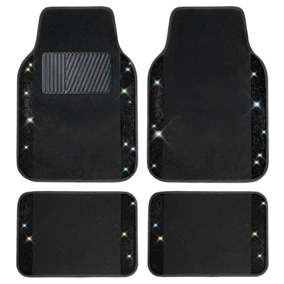 Universal Foot Pad velvet with sparkling rhinestones, full - black
