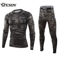 ESDY спортивный камуфляжный флисовый термобелье для занятий спортом на открытом воздухе, мужской зимний влагопоглощающий дышащий функциональный быстросохнущий осенний комплект одежды