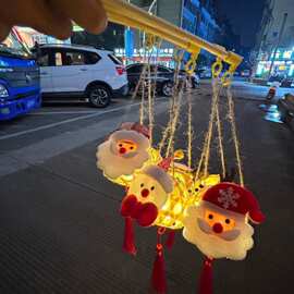 网红圣诞节带灯发光小灯笼竹编手提玉兔花灯迷你古风儿童夜市地摊