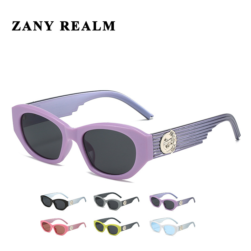 Nuevo retro y2g europeo y americano caliente chica gafas de sol metal plata contraste color gato ojo caja gafas de sol calle punk fabricantes