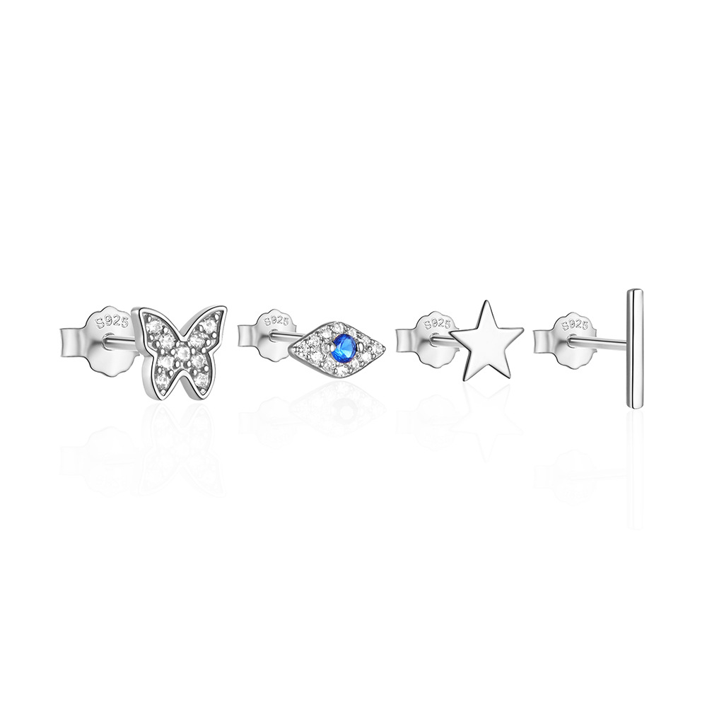 1 Jeu Style Ig Papillon Placage Argent Sterling Boucles D'oreilles Boucles D'oreilles display picture 29