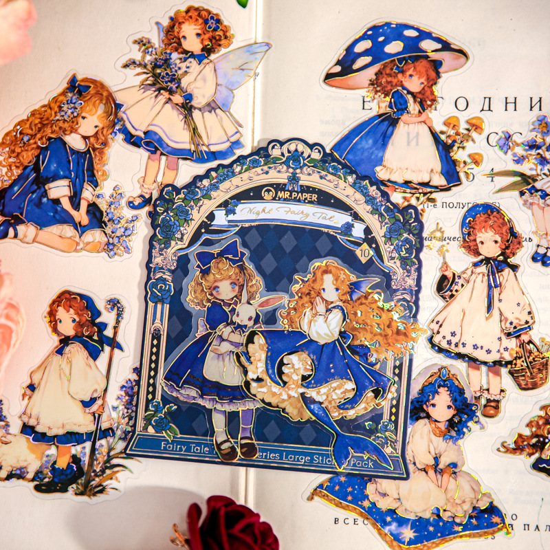 Mr. Paper Paquete de pegatinas grandes Serie de teatro de cuentos de hadas Tema de personajes Película de corte Material de la cuenta de la mano Paquete de pegatinas decorativas