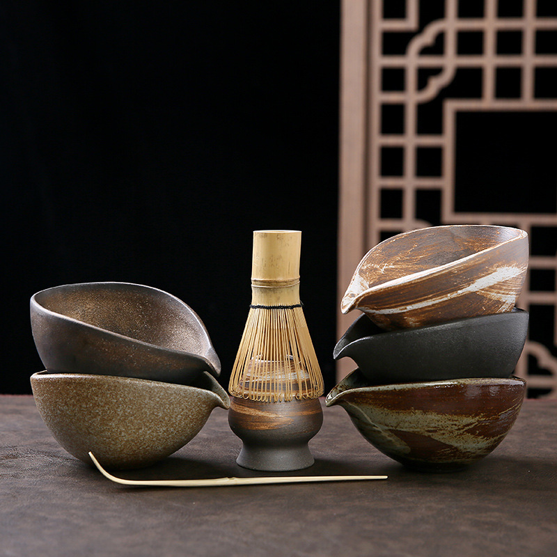 Japanese-style stoneware matcha bowl for matcha tea with tea set suit tea bamboo matcha tea brush 100 ben li song dynasty tea ceremony Japanese-style stoneware matcha bowl for matcha tea with tea set suit tea bamboo matcha tea brush 100 ben li song dynasty tea ceremony