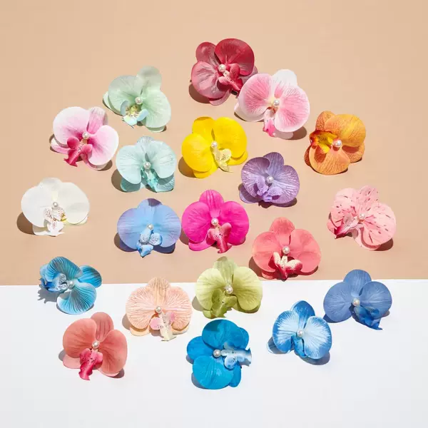 3D Phalaenopsis Orchid Hairpin, Artificial Flower Side Decoration, Wedding Favor, Candy Box, Bow, Sandal, Hat Decoration