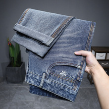 2025秋冬季男士水洗复古怀旧牛仔裤美式潮流百搭直筒宽松锥型垮裤