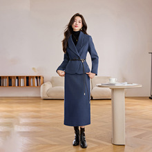 时尚休闲套装2025秋冬季新款气质外套半裙两件套裙配腰带NY1561