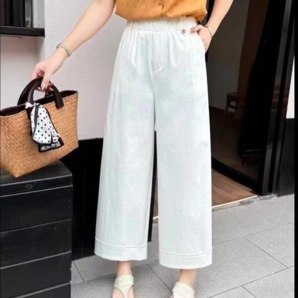 新款高腰时尚花苞休闲裤女生韩系s衣服2025秋季百搭潮流|undefined