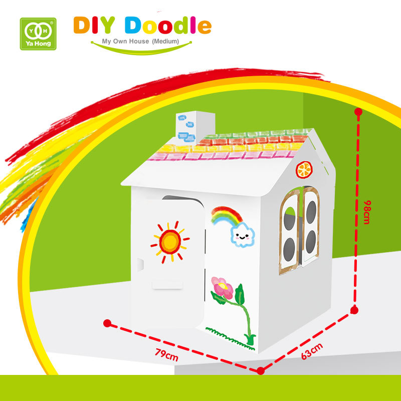 국경 간 어린이 DIY 낙서 판지 방 성 장난감 집 교육 조기 교육 그림 장난감 부모-어린이 대화 형 폭발