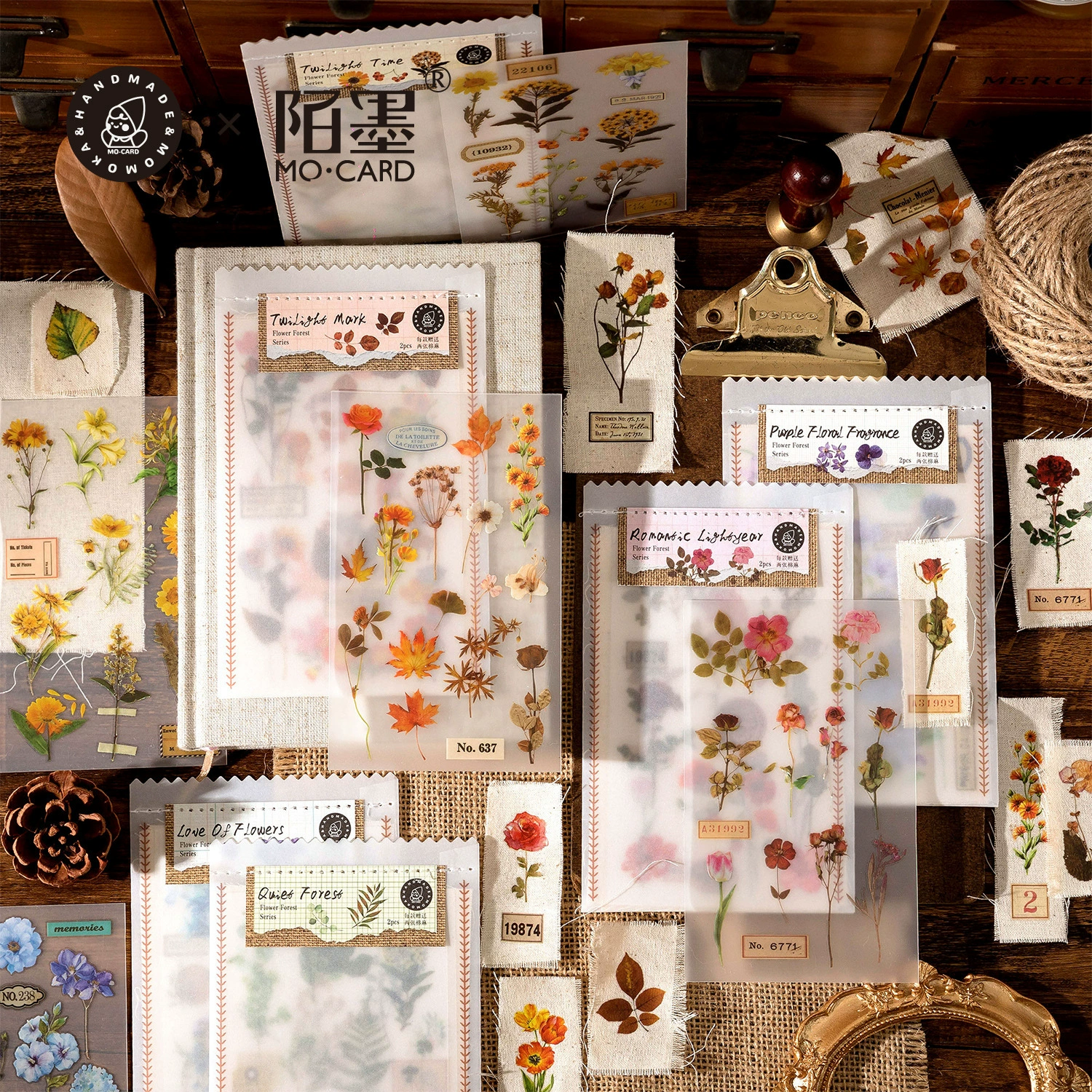 Mo Hua Zhisen серия переводных бумажных пакетов художественный стиль этикетка Мори водостойкая ручная учетная запись декоративный материал наклейка